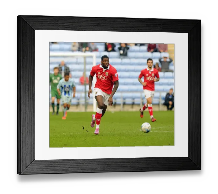 Framed Print : Jay Emmanuel-Thomas in Action: Bristol City vs Coventry City, Ricoh Arena, October 18, 2014 - Football Framed Print : Jay Emmanuel-Thomas in Action: Bristol City vs Coventry City, Ricoh Arena, October 18, 2014 - Football