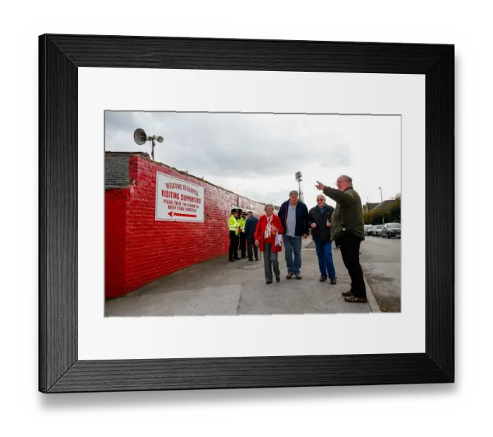 Framed Print : Bristol City Fans Arrive at Oakwell Stadium for Barnsley vs. Bristol City Match, October 2014 Framed Print : Bristol City Fans Arrive at Oakwell Stadium for Barnsley vs. Bristol City Match, October 2014