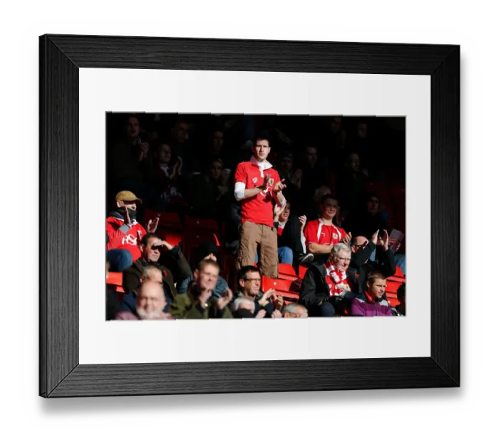 Framed Print : Bristol City Fans at Oakwell Stadium during Barnsley vs. Bristol City Match, October 2014 Framed Print : Bristol City Fans at Oakwell Stadium during Barnsley vs. Bristol City Match, October 2014