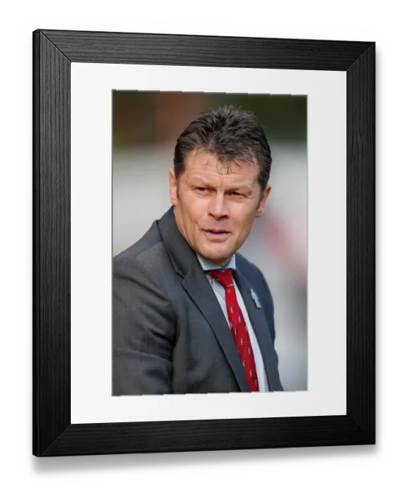 Framed Print : Steve Cotterill Watches as Barnsley Takes on Bristol City, 2014
