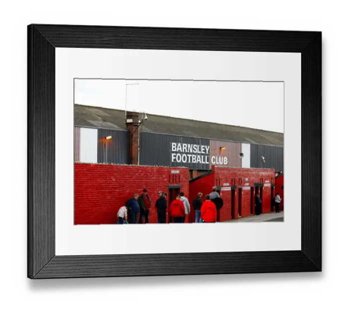 Framed Print : Exterior View of Oakwell Stadium: Barnsley vs. Bristol City Football Match (2014)