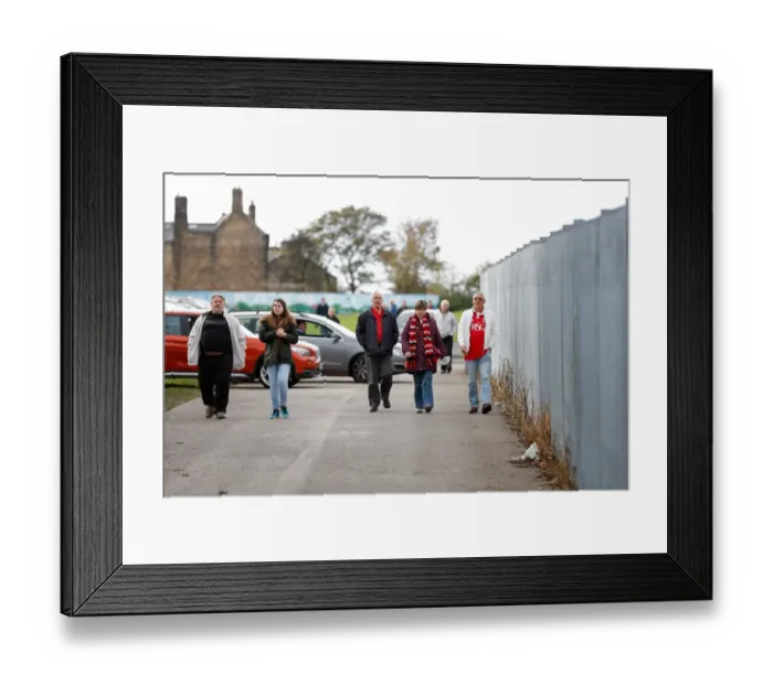 Framed Print : Bristol City Fans Gather at Oakwell Stadium for Barnsley vs. Bristol City Match, October 2014