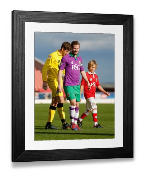 Framed Print : Bristol City FC: Frank Fielding and Wade Elliott Leading the Team Out at Oakwell Stadium, October 2014 (Barnsley v Bristol City) Framed Print : Bristol City FC: Frank Fielding and Wade Elliott Leading the Team Out at Oakwell Stadium, October 2014 (Barnsley v Bristol City)