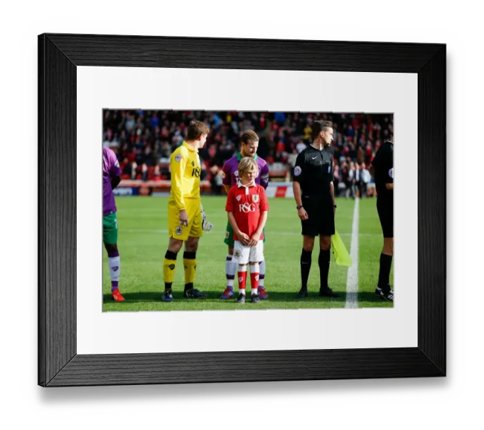 Framed Print : Wade Elliott and Mascot: Barnsley vs. Bristol City Football Match, October 2014