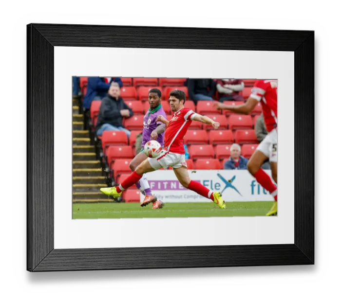 Framed Print : Mark Little of Bristol City Crosses Past Barnsley's Joe Dudgeon - Football Action, Barnsley v Bristol City Framed Print : Mark Little of Bristol City Crosses Past Barnsley's Joe Dudgeon - Football Action, Barnsley v Bristol City