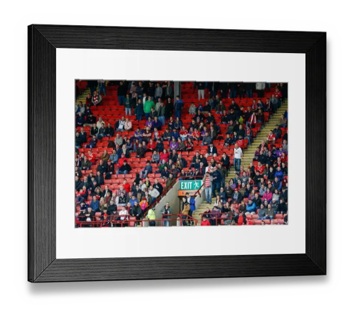Framed Print : Bristol City Fans Watch Tense Match at Barnsley's Oakwell Stadium, 2014 Framed Print : Bristol City Fans Watch Tense Match at Barnsley's Oakwell Stadium, 2014