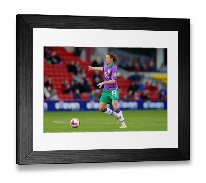 Framed Print : Luke Ayling in Action: Barnsley vs. Bristol City, October 2014
