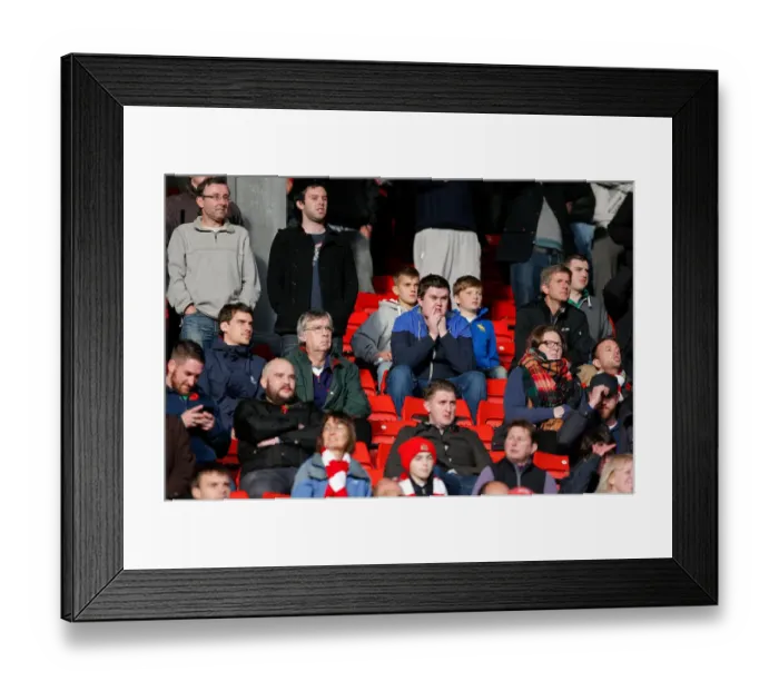 Framed Print : Bristol City Fans Showing Nervous Anticipation at Barnsley's Oakwell Stadium, 2014 Framed Print : Bristol City Fans Showing Nervous Anticipation at Barnsley's Oakwell Stadium, 2014