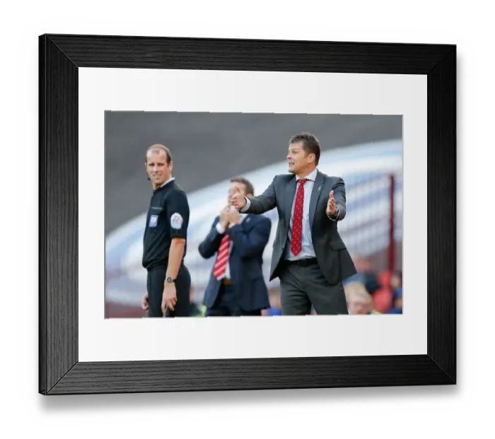 Framed Print : Steve Cotterill in Action: Barnsley vs. Bristol City, 2014 - Sky Bet League 1