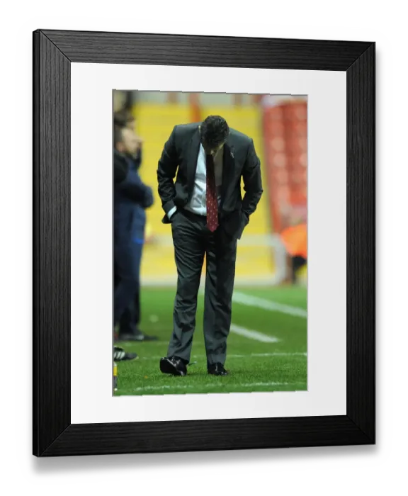 Framed Print : Steve Cotterill: A Dejected Manager After Bristol City's Loss to Bradford City (10-21-2014)