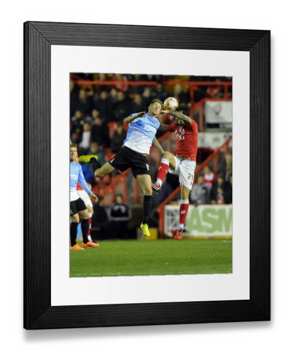 Framed Print : Battling for Supremacy: Marlon Pack vs. Jonathan Stead in the Sky Bet League One Clash between Bristol City and Bradford City Framed Print : Battling for Supremacy: Marlon Pack vs. Jonathan Stead in the Sky Bet League One Clash between Bristol City and Bradford City