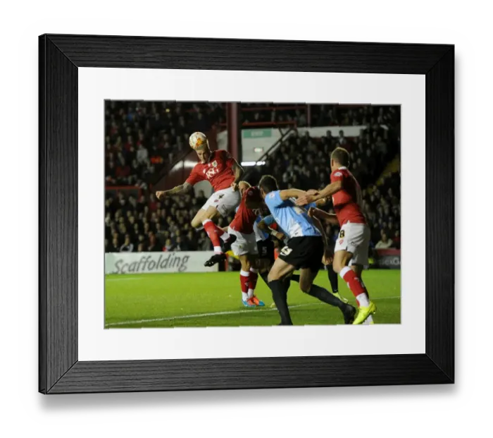Framed Print : Aden Flint Scores for Bristol City Against Bradford City, October 2014