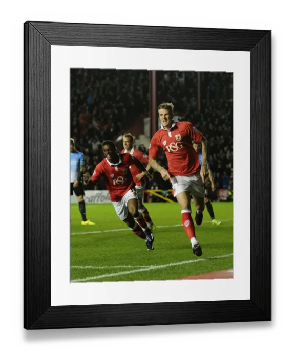 Framed Print : Thrilling Goal Celebration: Aden Flint Scores for Bristol City vs. Bradford City, October 2014 Framed Print : Thrilling Goal Celebration: Aden Flint Scores for Bristol City vs. Bradford City, October 2014