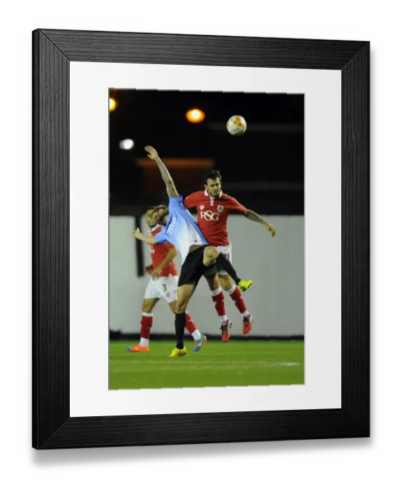 Framed Print : Battling Rivals: Marlon Pack vs. Jonathan Stead - The Intense Football Showdown (Bristol City vs. Bradford City)