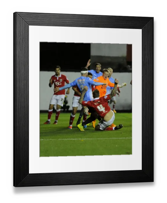 Framed Print : Aden Flint's Brace: Bristol City Dominates Bradford City 3-0 Framed Print : Aden Flint's Brace: Bristol City Dominates Bradford City 3-0