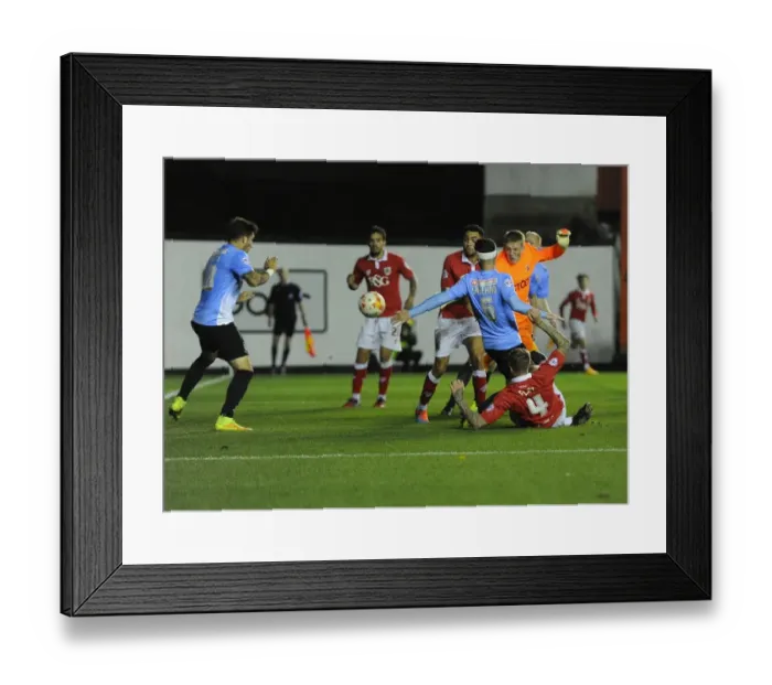 Framed Print : Aden Flint's Double: Bristol City's Dominance Over Bradford City Framed Print : Aden Flint's Double: Bristol City's Dominance Over Bradford City