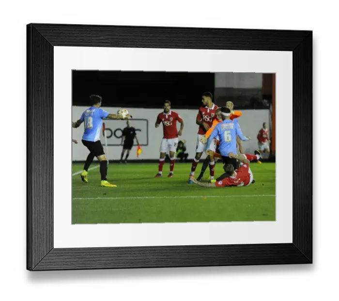 Framed Print : Aden Flint Strikes Again: Thrilling Goal as Bristol City Takes the Lead