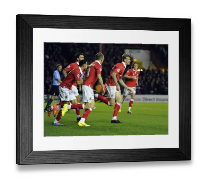 Framed Print : Aden Flint's Double: Thrilling Victory for Bristol City over Bradford City (10-21-2014) Framed Print : Aden Flint's Double: Thrilling Victory for Bristol City over Bradford City (10-21-2014)