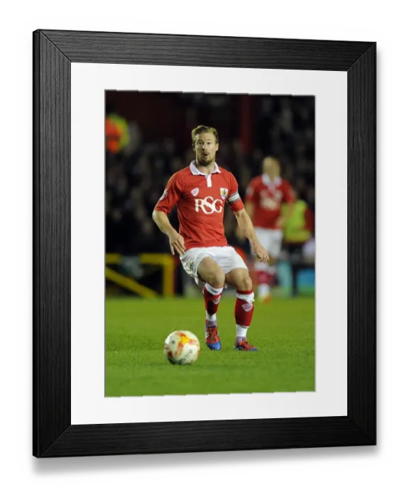 Framed Print : Bristol City vs Bradford City: Wade Elliott in Action at Ashton Gate, 2014
