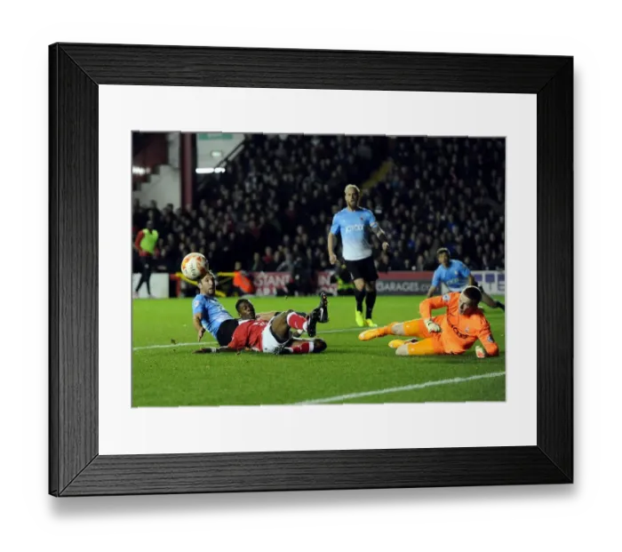 Framed Print : Agonizing Miss: Kieran Agard's Thwarted Goal Attempt vs. Bradford City (Bristol City v Bradford, Sky Bet League One, 2014) Framed Print : Agonizing Miss: Kieran Agard's Thwarted Goal Attempt vs. Bradford City (Bristol City v Bradford, Sky Bet League One, 2014)