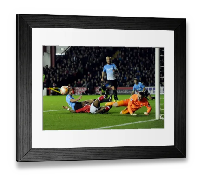 Framed Print : Agonizing Miss: Kieran Agard's Thwarted Goal vs. Bradford City (Bristol City v Bradford, Sky Bet League One, 2014) Framed Print : Agonizing Miss: Kieran Agard's Thwarted Goal vs. Bradford City (Bristol City v Bradford, Sky Bet League One, 2014)