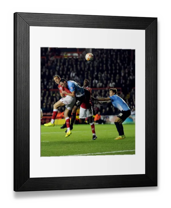 Framed Print : Aaron Wilbraham's Leap Over Bradford: A Pivotal Moment in Bristol City's Sky Bet League One Clash