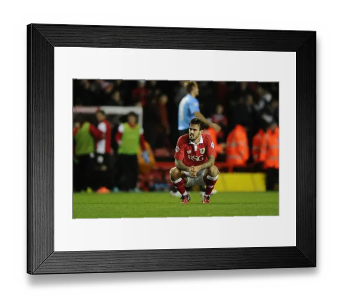 Framed Print : Frustration on the Final Whistle: Marlon Pack of Bristol City Framed Print : Frustration on the Final Whistle: Marlon Pack of Bristol City
