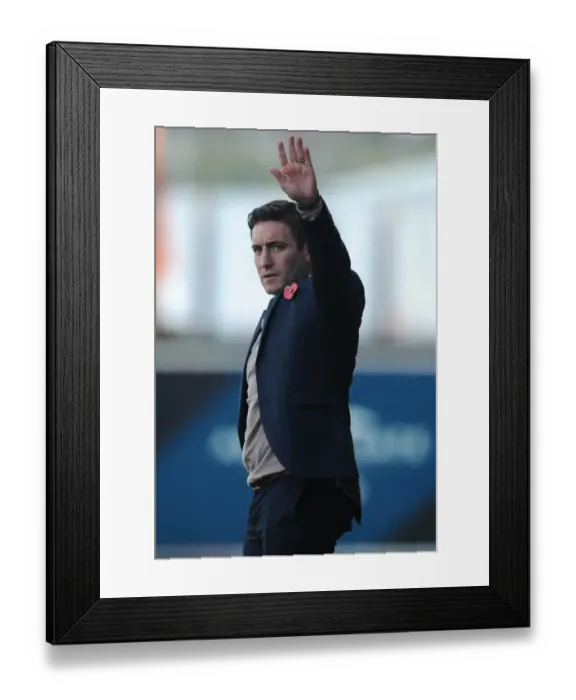 Framed Print : Intense Rivalry: Lee Johnson Goes Head-to-Head in Bristol City vs Oldham Athletic Clash