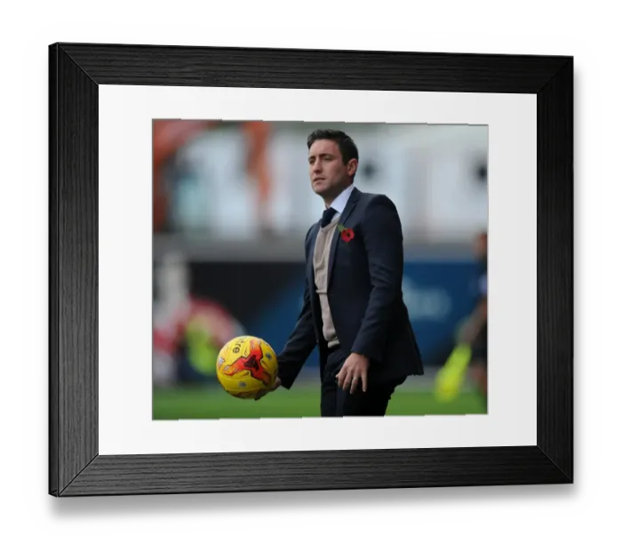Framed Print : Lee Johnson Leads Oldham Athletic against Bristol City, Sky Bet League One, 2014
