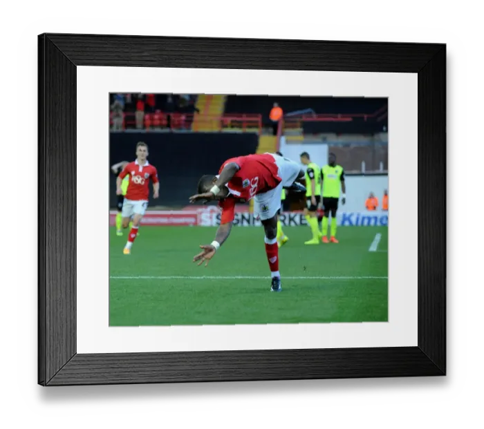 Framed Print : Bristol City's Kieran Agard Celebrates Goal vs Oldham Athletic, Sky Bet League One, 2014 Framed Print : Bristol City's Kieran Agard Celebrates Goal vs Oldham Athletic, Sky Bet League One, 2014