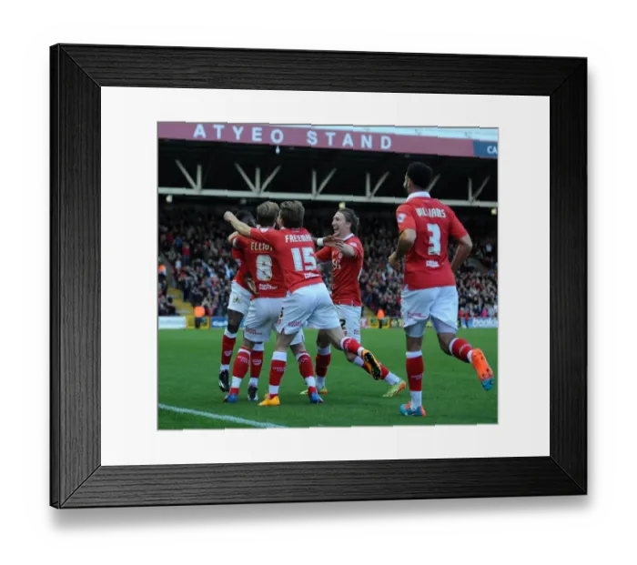 Framed Print : Bristol City Celebrates Kieran Agard's Goal Against Oldham Athletic, Sky Bet League One, 2014 Framed Print : Bristol City Celebrates Kieran Agard's Goal Against Oldham Athletic, Sky Bet League One, 2014