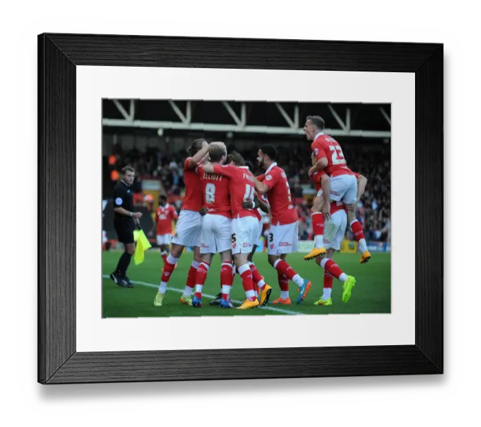 Framed Print : Bristol City Celebrates: Kieran Agard Scores the Winning Goal Against Oldham Athletic Framed Print : Bristol City Celebrates: Kieran Agard Scores the Winning Goal Against Oldham Athletic