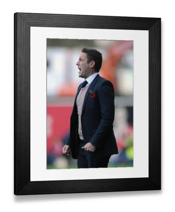 Framed Print : Intense Rivalry: Lee Johnson's Emotional Outburst at Bristol City vs Oldham Athletic, Sky Bet League One Framed Print : Intense Rivalry: Lee Johnson's Emotional Outburst at Bristol City vs Oldham Athletic, Sky Bet League One