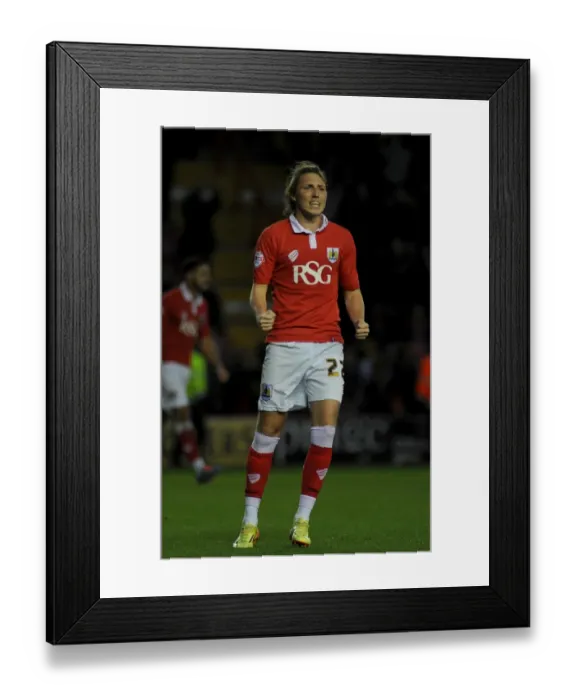 Framed Print : Bristol City's Luke Ayling Celebrates Final Whistle Against Oldham Framed Print : Bristol City's Luke Ayling Celebrates Final Whistle Against Oldham