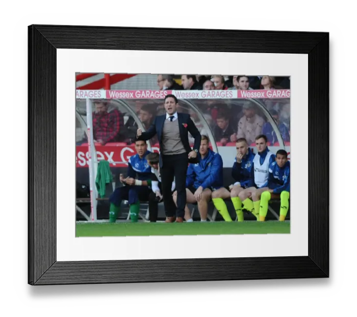 Framed Print : Lee Johnson at the Helm: Bristol City vs Oldham Athletic in Sky Bet League One (November 2014)