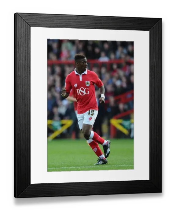 Framed Print : Bristol City's Kieran Agard in Action Against Oldham Athletic, November 2014