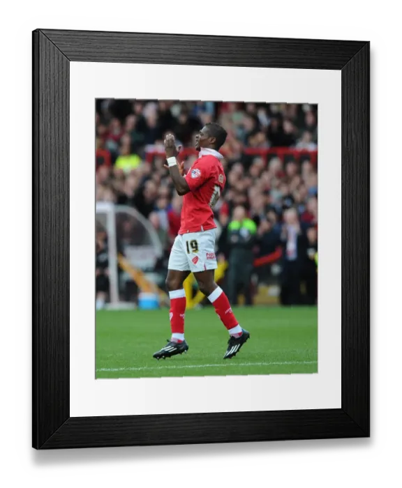 Framed Print : Agard's Shot Denied by Rachubka: Bristol City vs Oldham Athletic, Sky Bet League One Framed Print : Agard's Shot Denied by Rachubka: Bristol City vs Oldham Athletic, Sky Bet League One