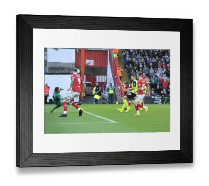 Framed Print : Bristol City's Kieran Agard Scores the Winning Goal Against Oldham Athletic, Sky Bet League One, 2014 Framed Print : Bristol City's Kieran Agard Scores the Winning Goal Against Oldham Athletic, Sky Bet League One, 2014