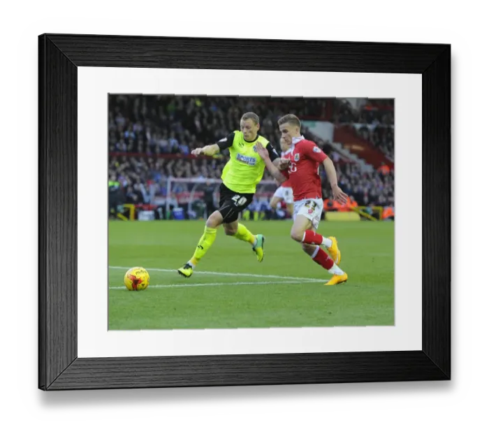 Framed Print : Battling for Supremacy: Bryan vs. Wilson in Bristol City vs. Oldham Athletic Football Match, November 2014 Framed Print : Battling for Supremacy: Bryan vs. Wilson in Bristol City vs. Oldham Athletic Football Match, November 2014
