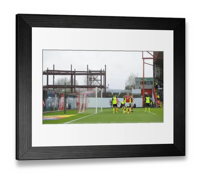 Framed Print : Bristol City's Ashton Gate: Football Match against Oldham Athletic Amidst Steel Transformation, November 2014