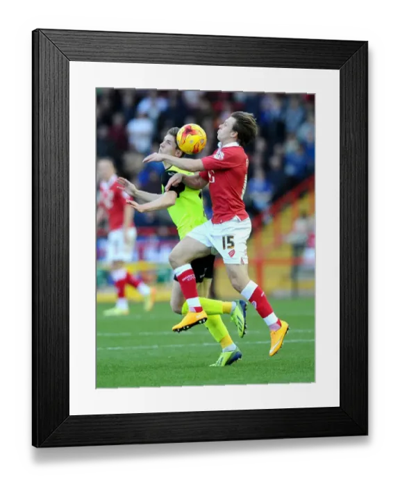 Framed Print : Battling for Supremacy: Luke Freeman vs. Daniel Philliskirk in Bristol City vs. Oldham Athletic Football Match, Sky Bet League One, 2014 Framed Print : Battling for Supremacy: Luke Freeman vs. Daniel Philliskirk in Bristol City vs. Oldham Athletic Football Match, Sky Bet League One, 2014