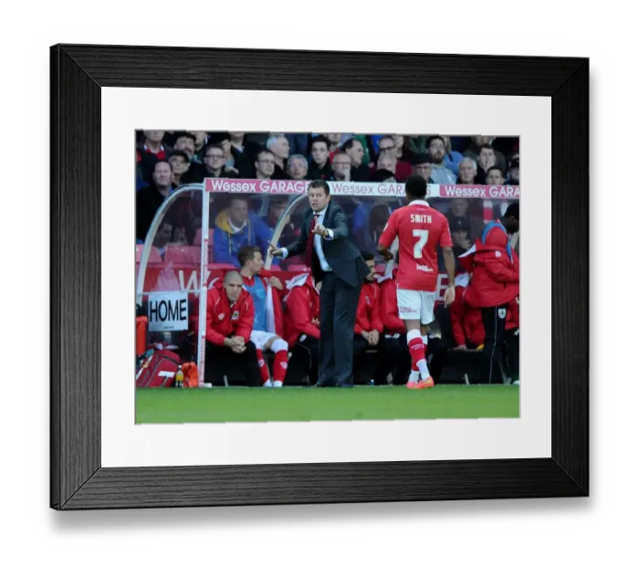 Framed Print : Steve Cotterill's Guidance: Korey Smith's Game-Winning Free Kick for Bristol City against Oldham Athletic, 2014