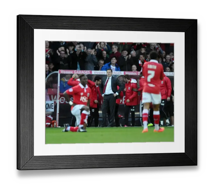 Framed Print : Agard's Dramatic Long-Range Strike: A Heart-stopping Moment for Bristol City and Manager Cotterill Framed Print : Agard's Dramatic Long-Range Strike: A Heart-stopping Moment for Bristol City and Manager Cotterill