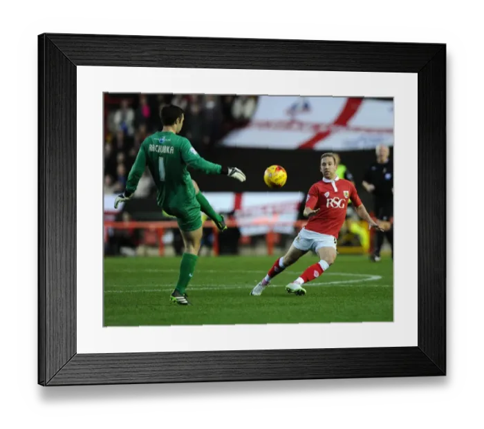 Framed Print : Bristol City vs Oldham Athletic: Paul Rachubka Denies Scott Wagstaff Goal-line Save Framed Print : Bristol City vs Oldham Athletic: Paul Rachubka Denies Scott Wagstaff Goal-line Save