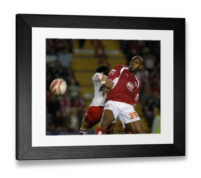 Framed Print : Thrilling Play-off Moment: Dele Adebola Scores for Bristol City Against Crystal Palace
