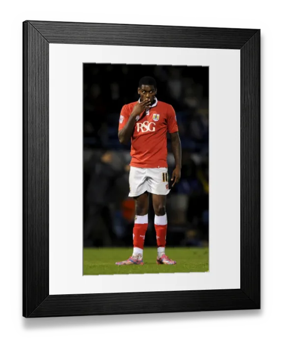 Framed Print : Bristol City's Jay Emmanuel-Thomas Celebrates FA Cup Goal Against Gillingham Framed Print : Bristol City's Jay Emmanuel-Thomas Celebrates FA Cup Goal Against Gillingham