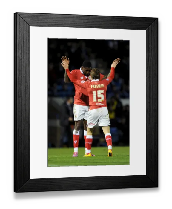 Framed Print : Bristol City: Emmanuel-Thomas and Freeman in Euphoric FA Cup Goal Celebration