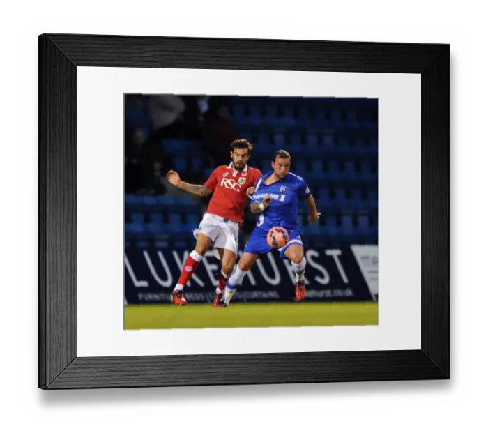 Framed Print : Marlon Pack vs. Danny Kedwell: Intense Battle at Priestfield Stadium during Gillingham vs. Bristol City FA Cup Clash Framed Print : Marlon Pack vs. Danny Kedwell: Intense Battle at Priestfield Stadium during Gillingham vs. Bristol City FA Cup Clash