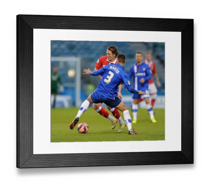 Framed Print : Bristol City's Luke Ayling Tackled by Joe Martin in FA Cup Clash at Gillingham's Priestfield Stadium Framed Print : Bristol City's Luke Ayling Tackled by Joe Martin in FA Cup Clash at Gillingham's Priestfield Stadium