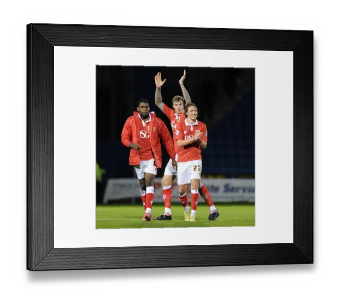 Framed Print : Bristol City Celebrates FA Cup Victory Over Gillingham: Luke Ayling and Aden Flint Applaud Fans